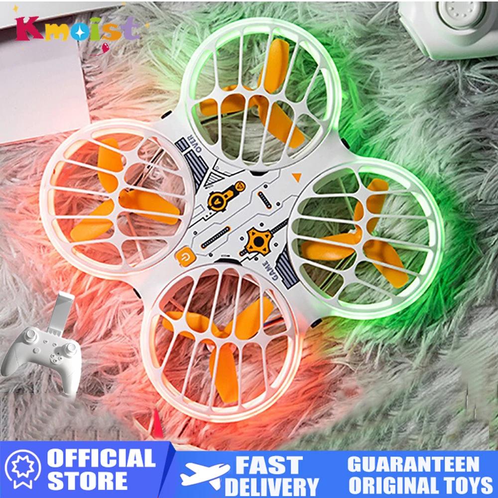NM60252 Drone with Obstacle Avoidance Infrared Induction Sensor Aircraft Remote Control Toys for Boys Outdoor Toy Kids Birthday Gift - White