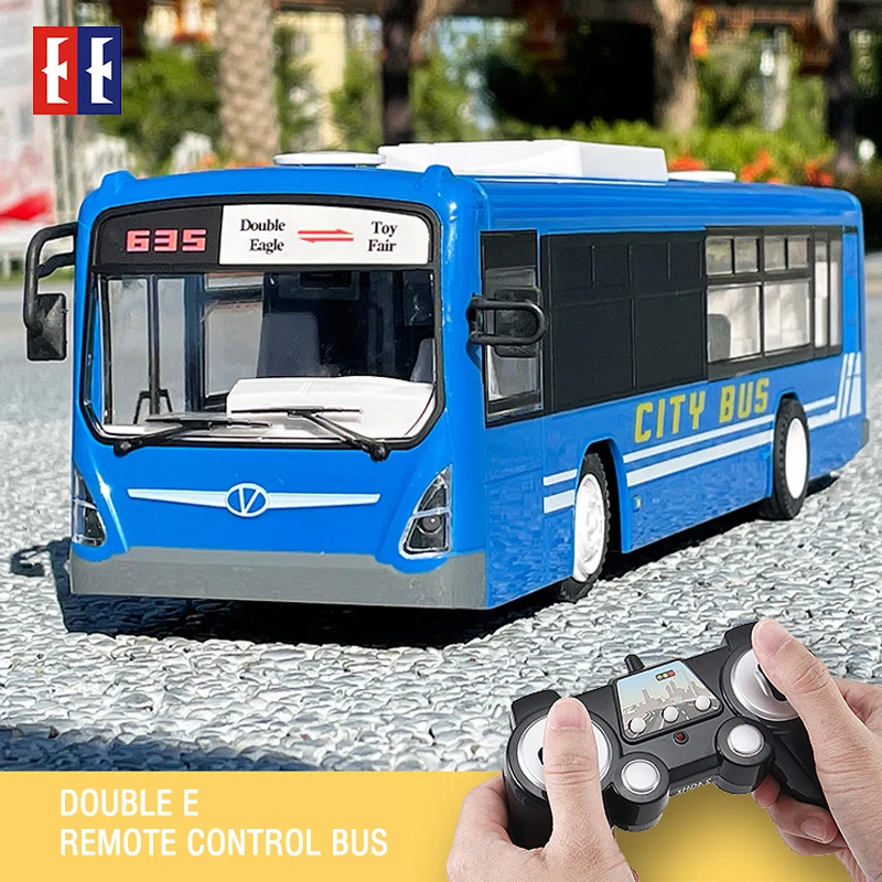 NM60271 E 6Ch RC Car Toys for Boys Remote Control Bus Open Door with Sound Light Children Gifts 2.4G Electric Toys Car Model - Blue & Red
