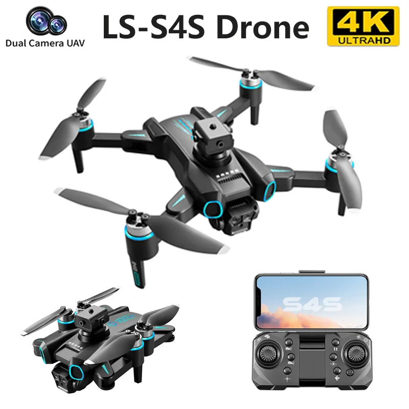 NM60288 RC Drone 5G Wi-Fi FPV 360 Deg Laser Obstacle Avoidance Brushless Motor GPS Return 4K HD Dual Camera RC Quadcopter Drone Toys - Black