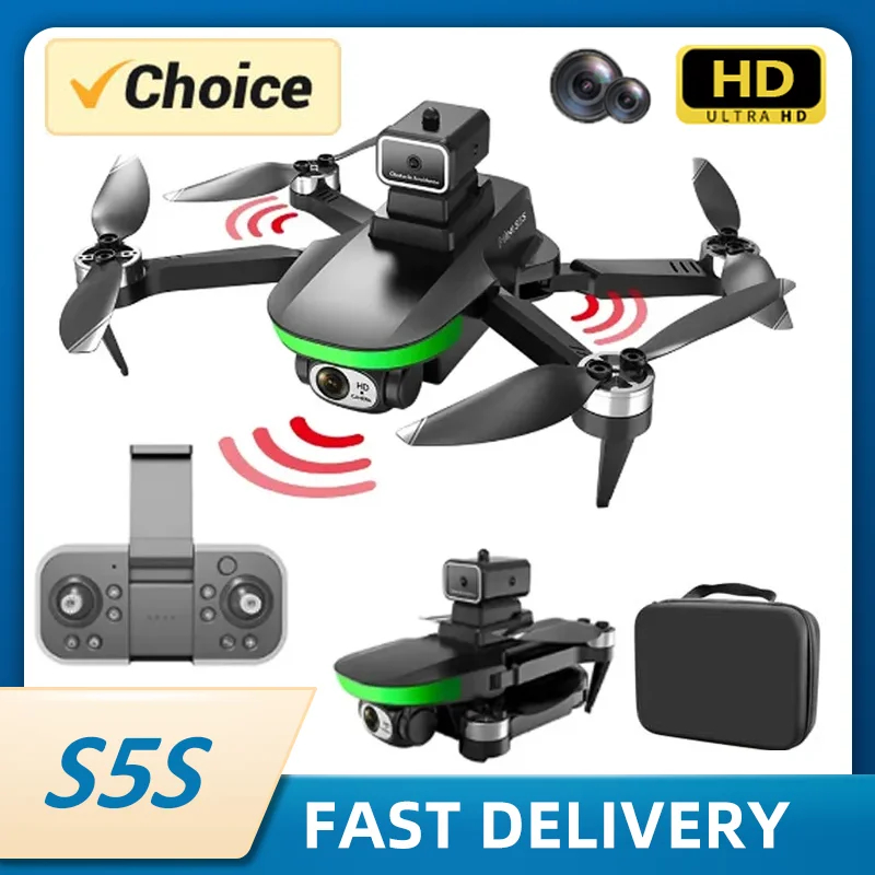 NM60434 S5S Mini Drone Aerial Photography Professional Dual Camera RC Drone Obstacle Avoidance Helicopter Brushless Quadcopter Toy