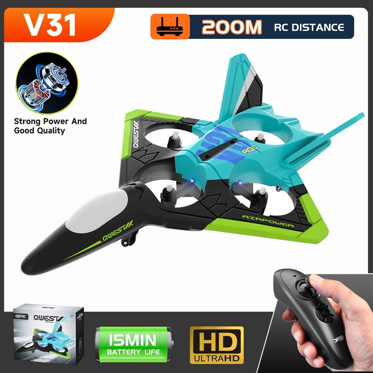 NM60549 Drone Fighter 4 Channel Remote Control Aircraft 4K Camera Aerial Photography Four Motors RC Glider Foam Toys for Children Gift