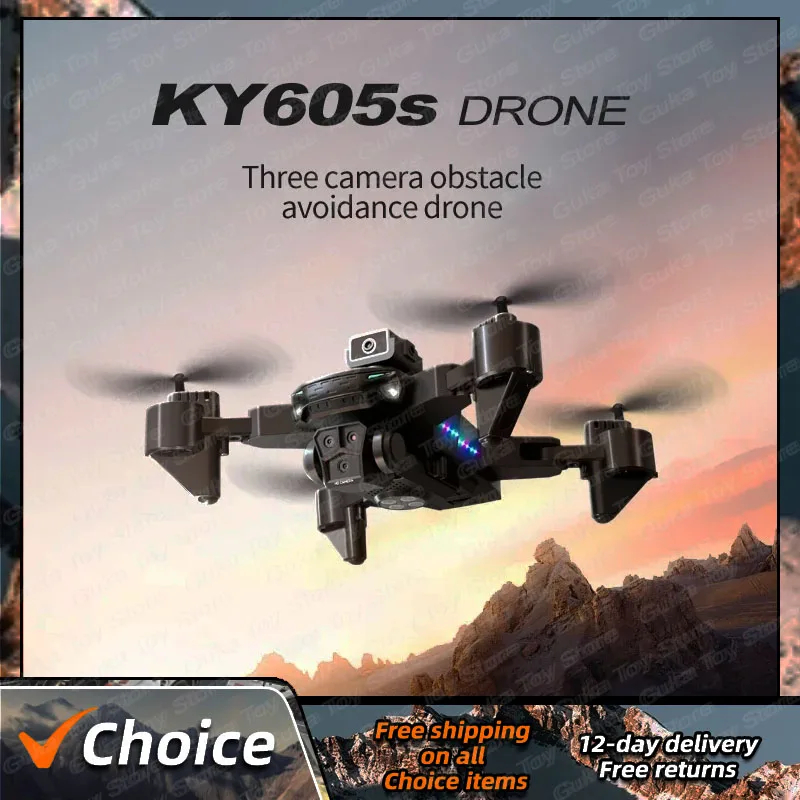 NM60594 New KY605S Mini Drone 4K HD Dual Camera Professional Obstacle Avoidance Optical Flow Position Aerial Photography RC Drone