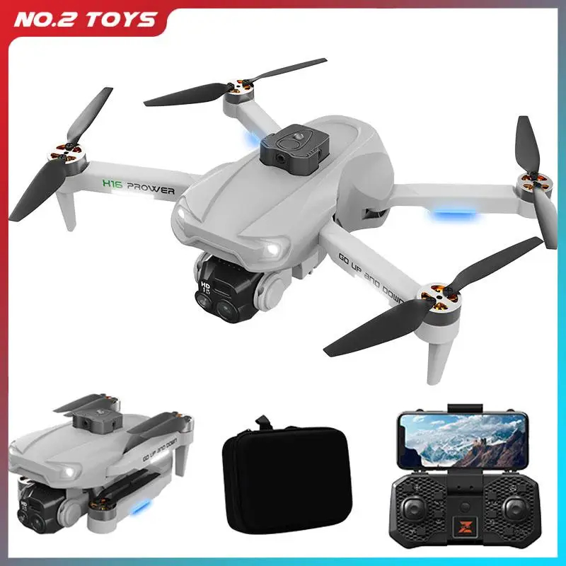 NM60613 Professional RC Drone HD Dual Camera Foldable Remote Control Aircraft Quadrotor Helicopter Optical Flow Children Toy, Black & Gray