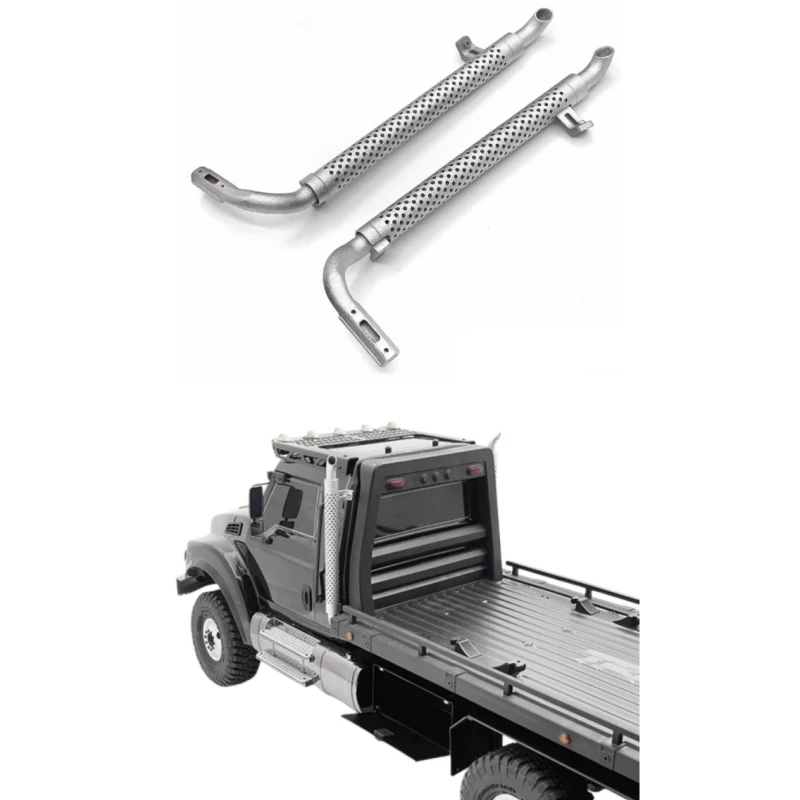 NM60755 Scale Flatbed Trailer Simulation Exhaust Pipe for Trax TRX6 Ultimate RC Hauler 6 x 6 Truck Car Shell Upgrades Trim Parts