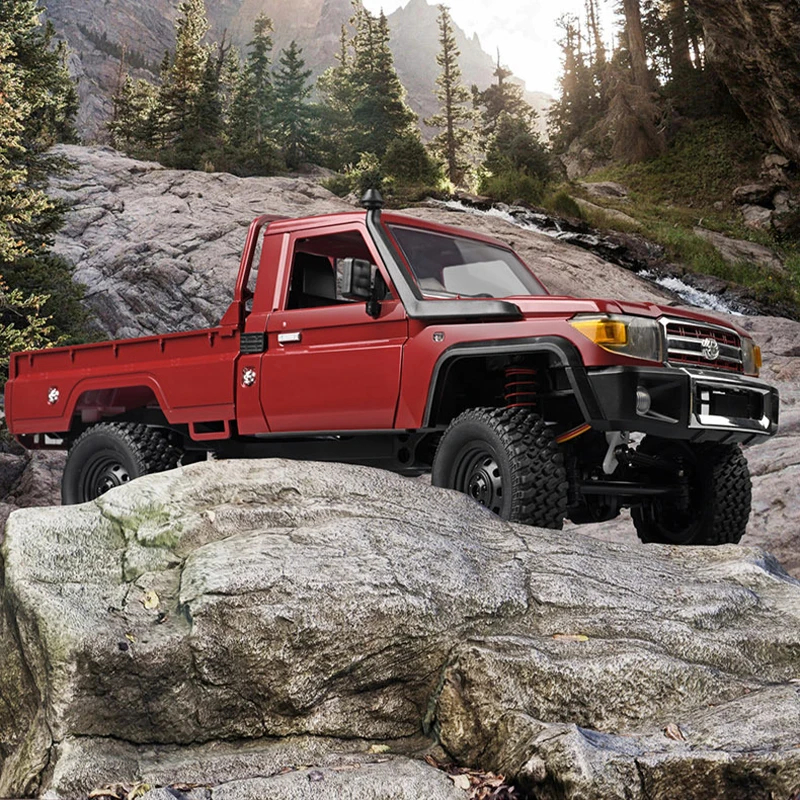 NM60853 2023 Mn82 1-12 Remote Controlled Model Car Climbing Off Road Vehicle Large Pickup Truck Adult Toy Gift WL Toys, Yellow & Red