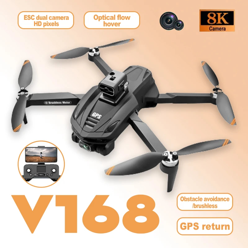 NM61290 8k 6k Esc HD Dual Camera GPS Return one Click Back Four Way Obstacle Avoidance Optical Flow Hover RC Drone Toy Gift, Black