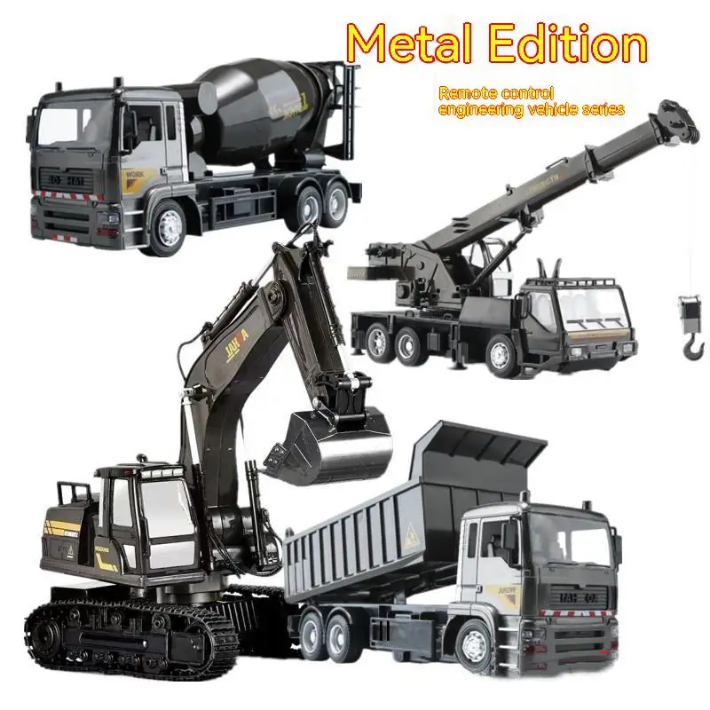 NM61318 RC Engineering Vehicle Steering Wheel Remote Control Dump Truck Crane Mixer Excavator Lift Truck Outdoor Toy Birthday Gift