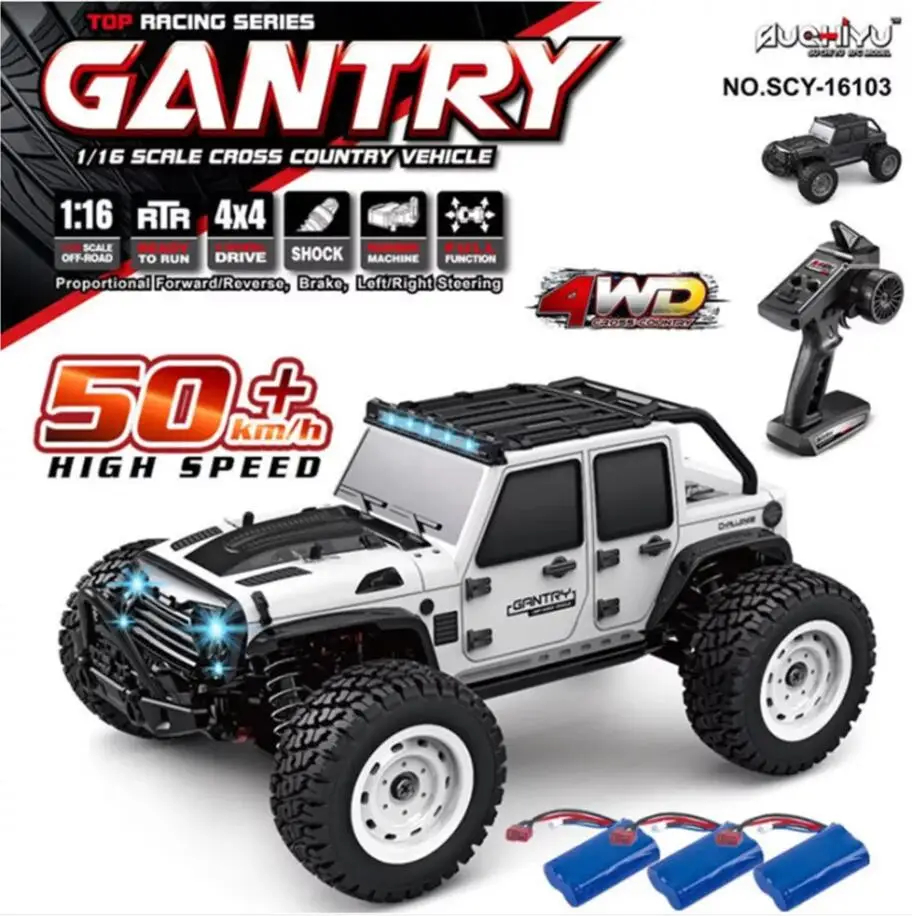 NM61296 RC Cars 2.4G High Speed Racing with LED 4WD Drift Remote Control Off Road 4 x 4 Truck Toys for Adults, Red, Green & Yellow