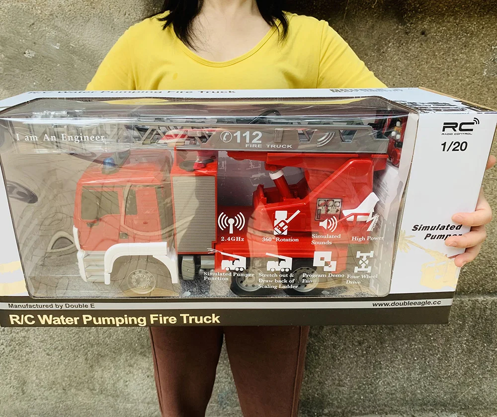 NM61175 18.3 in. Channel Full Function RC Remote Control Fire Fighting Vehicle Extended Ladder with Rotation