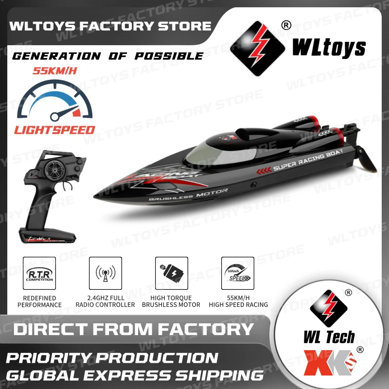 NM61672 WL916 RC Boat 2.4GHz Brushless High Speed Racing Boat Model Remote Control Speedboat Children RC Toys