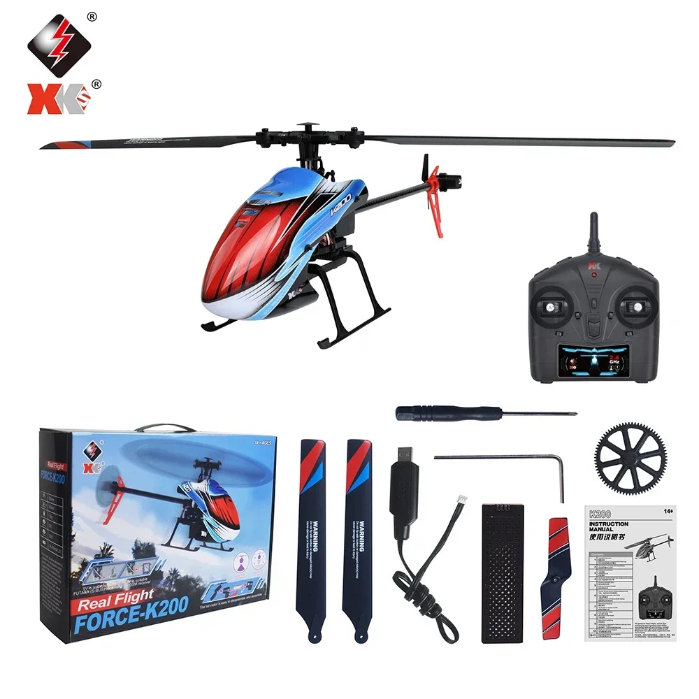 NM61761 XK K200 RC Helicopter 4CH RC Plane 2.4G 3D 6G System Brush Motor for Adults Electric Airplane Flying Toys for Boy