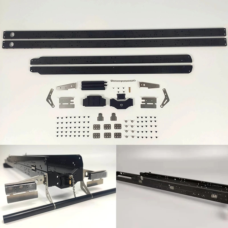 NM61906 Alloy Mud Head Beam 8 x 8 Girder DIY Modified Accessories for 1 by 14 Tamiya RC Truck Trailer Tipper Iveco, Black