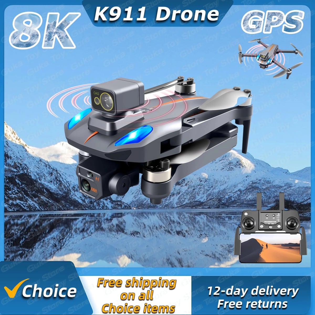 NM61948 K911 Max GPS Drone Professional Obstacle Avoidance 8K Dual HD Camera Brushless Motor Foldable APP Remote Control Quadcopter Toys