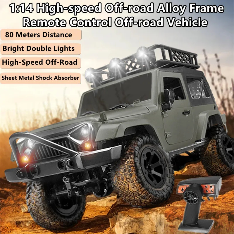 NM61655 High-speed Off-road Alloy Frame Remote Control Truck Vehicle 30Mins Sheet Metal Shock Absorber Bright Light RC Truck Car