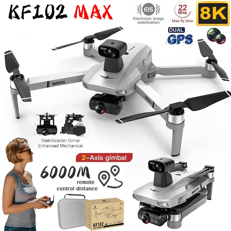 NM62321 Max 8K GPS Drone with Camera 3-Axis Gimbal Obstacle Avoidance EIS Anti-shake Camera 5G Wi-Fi RC Quadcopter FPV Drone Toys