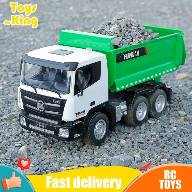 NM59661 1556 1 by 18 RC Truck Remote Controlled Car Dumper Crawler Tractor 6CH Engineering Vehicle Excavator Model Toys for Boys Gift