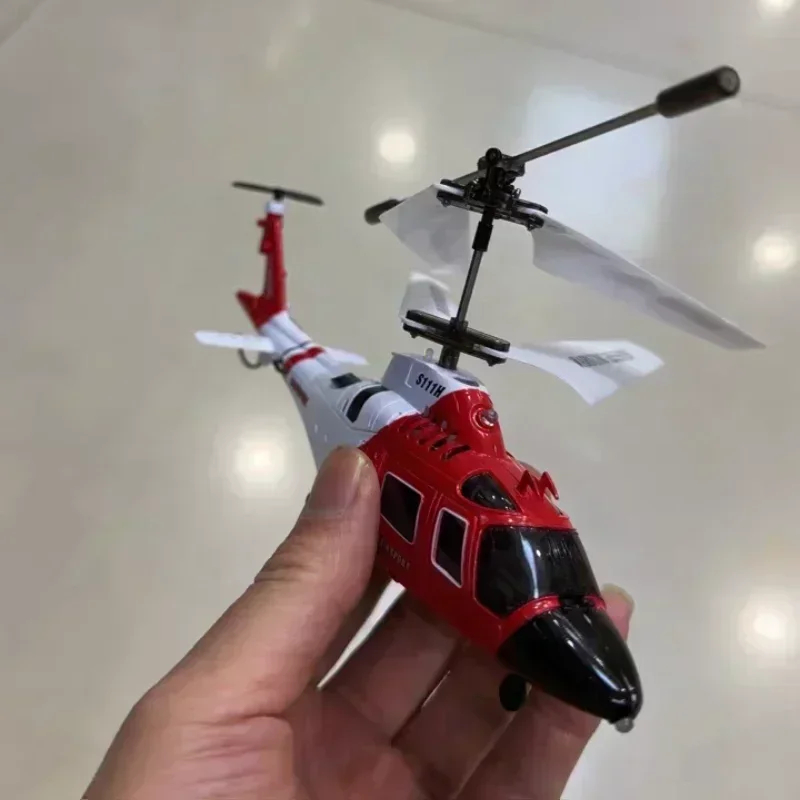 NM59784 Apache Twin Paddle RC Helicopter 20cm Multi-function Remote Control Electric Plane Toy Model Airplane Toy Gift for Kids - Army Green