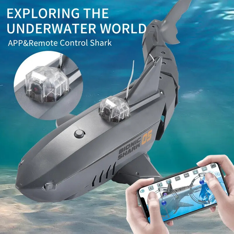 NM59899 App Remote Control Camera Shark Charging 2.4G Megalodon Dual Motor Water Swing Acceleration CHILDRENs Toys