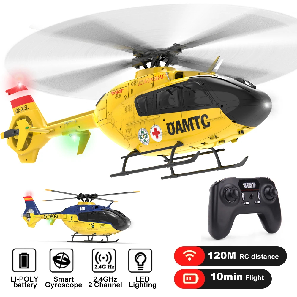 NM62441 EC135 RC Helicopter 2.4G 6CH 6 Axis Gyro Model 1-36 Scale RTF Direct Drive Brushless Roll Flybarless Aircraft Toys for Adult