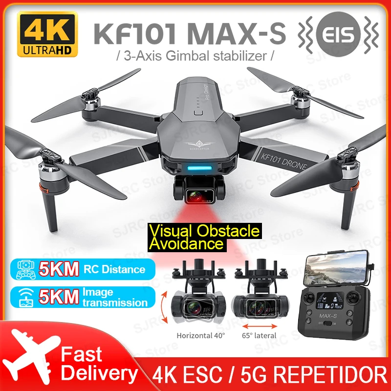 NM62471 Max-S GPS 4K Professional HD Camera FPV Drone 3 Axis Gimbal Foldable Obstacle Avoidance RC Quadcopter KF101 Pro Drone Toy