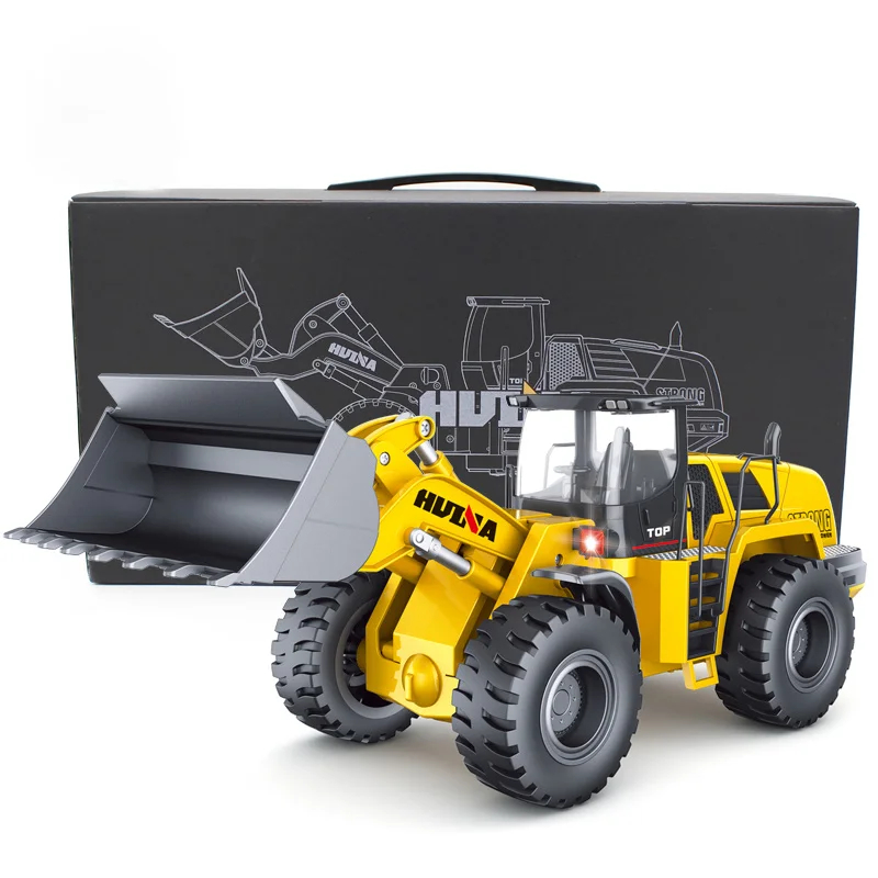 NM62496 583 1583 1-14 10CH RC Metal Emulational Truck Loader Big Excavator Alloy Safe Loader Wheel RC Bulldozer Gift for Boys