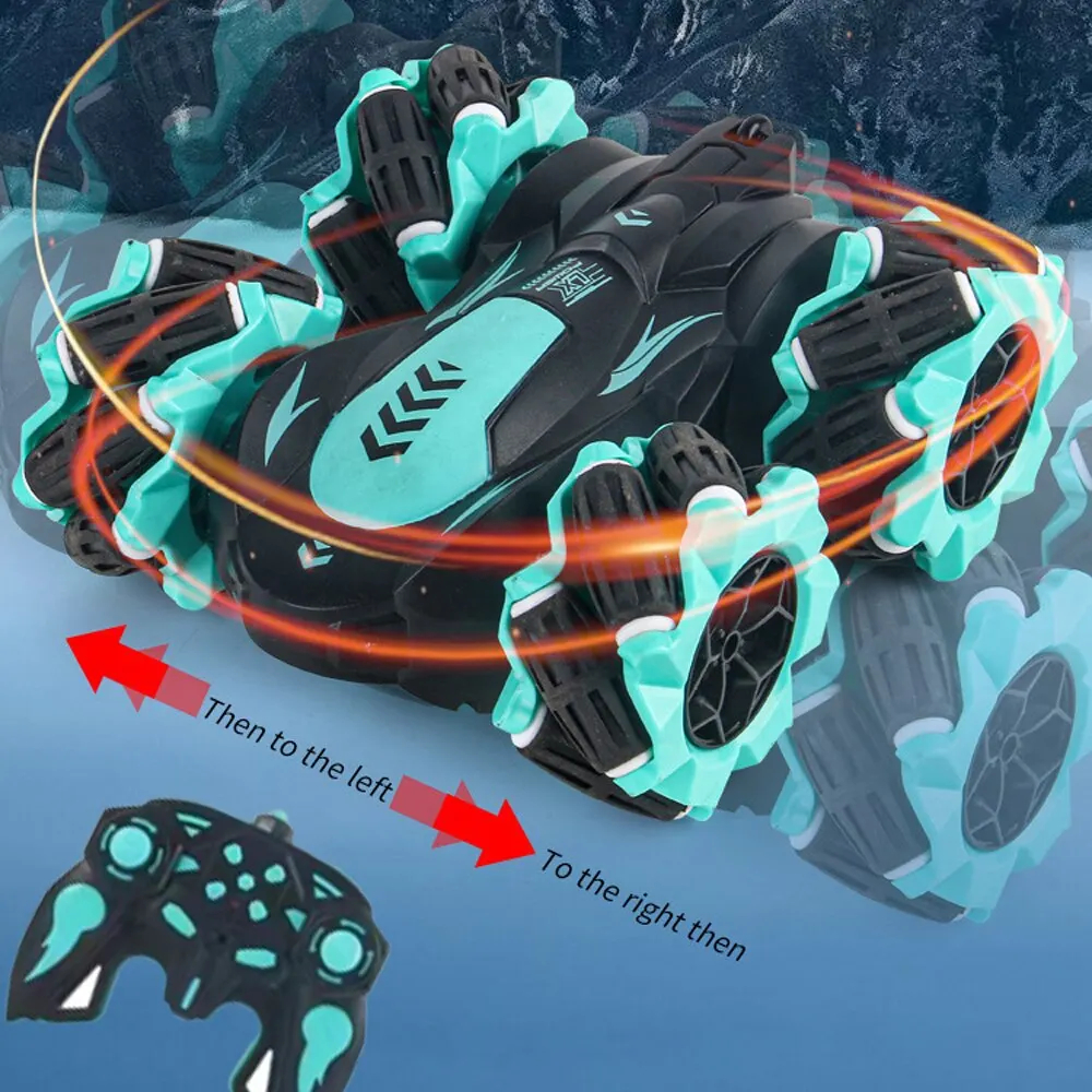NM58246 RC Car Remote Control Stunt Car Vehicle Double-sided Flip Driving Drift RC Cars Outdoor Toys for Boys Childrens Gift - Blue