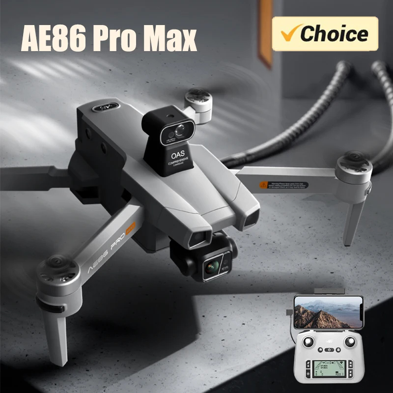 NM62423 4K Mini Dual Camera Drone with Camera Brushless Power Long Endurance 360 Deg Laser Obstacle Avoidance Remote Quadcopter - Black & Gray