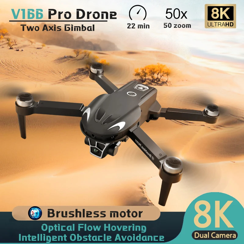 NM58972 Professional 8K HD Camera 2-Axis Fly Obstacle Avoidance Brushless Foldable Quadcopter Optical Flow RC Drone Toy