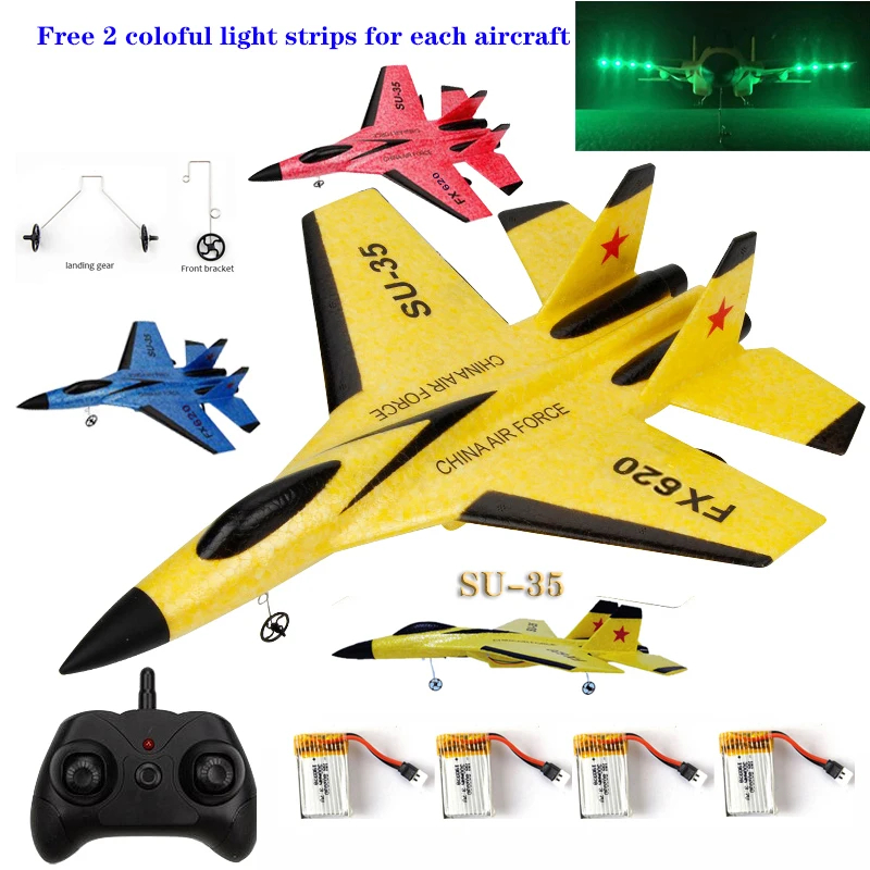 NM59028 Plane SU-35 RC Remote Glider Wingspan Radio Control Drones Airplanes RTF UAV Xmas Children Gift Assembled Flying Model Toys - Multi Color