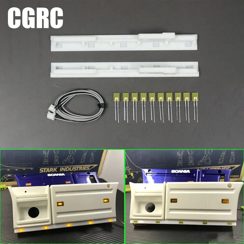 NM59034 Simulation Side Skirt Light Bar for 1 by 14 Tamiya RC Truck Trailer Tipper Car DIY Parts, White