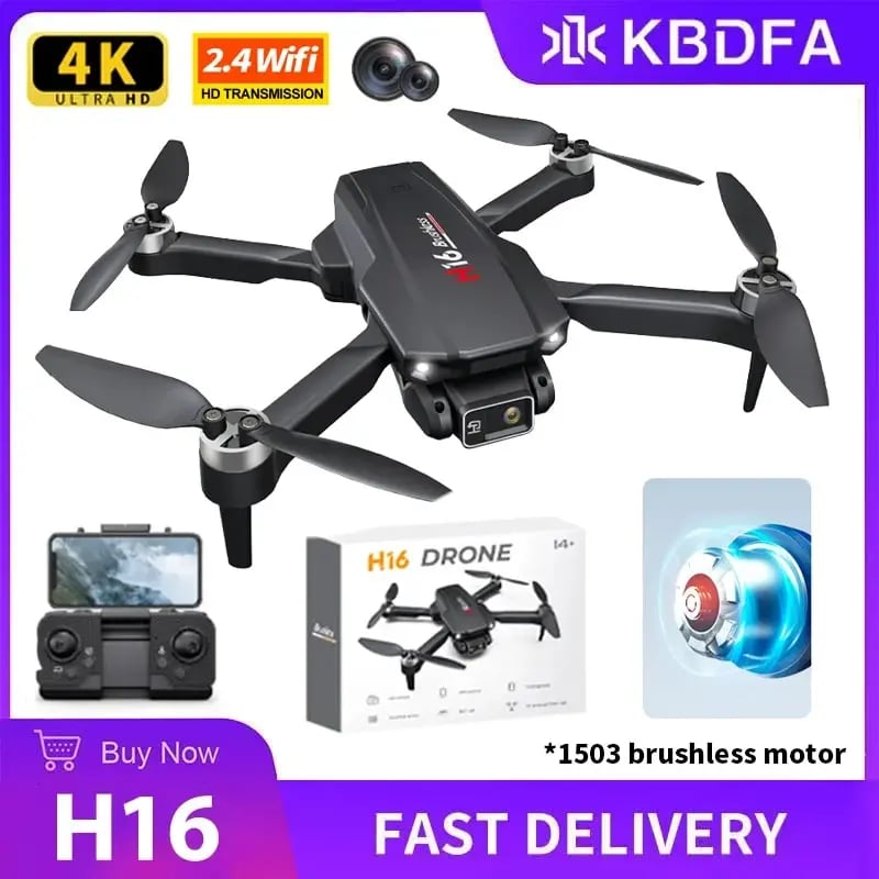 NM59078 Drone H16 GPS Professional Dual Camera Drone Quadcopter Brushless Aerial Photography Laser Obstacle Avoidance RC Toys Gifts