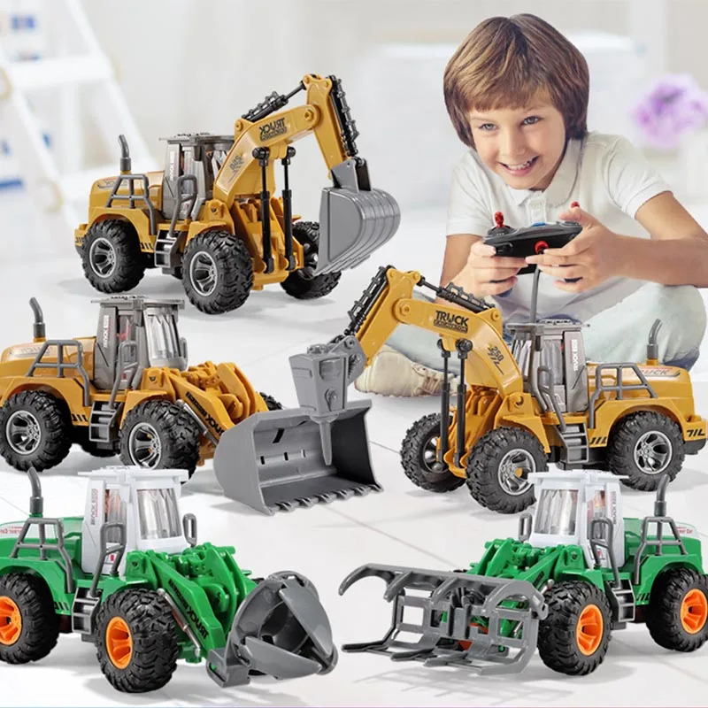 NM59120 RC Excavator Children Remote Control Model Car Engineering Dump Truck Bulldozer High Tech Remote Control Car Children Toys