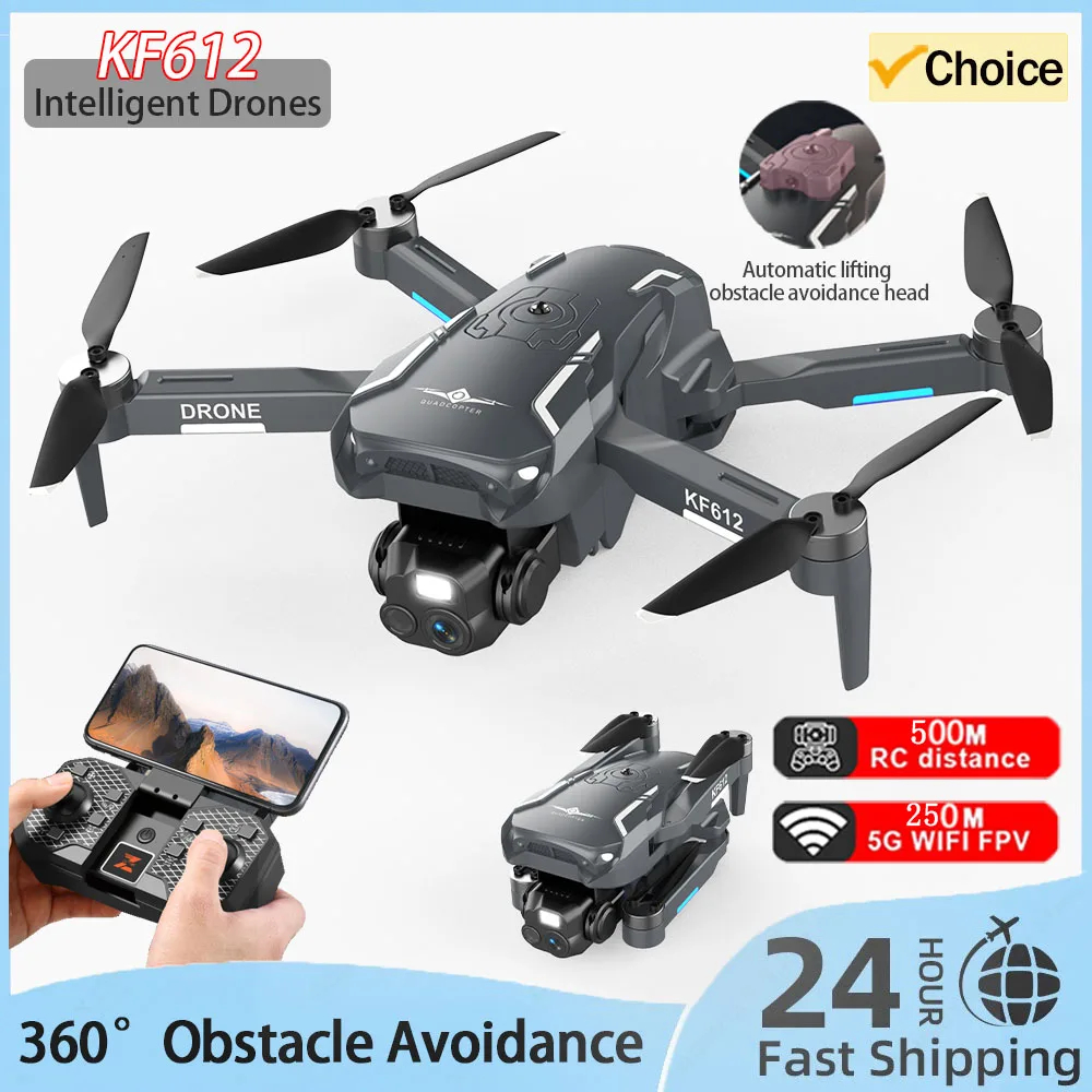 NM60681 KF612 4K Dual Camera Optical Flow Quadcopter Brushless Aircraft Obstacle Avoidance Remote Control Drone Toy Helicopter Children