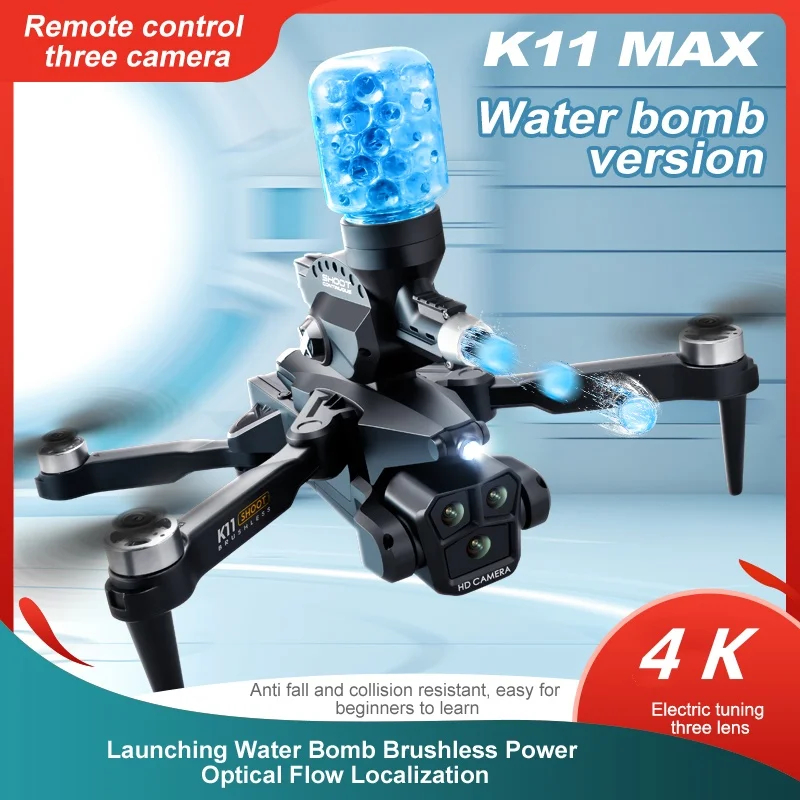 NM60700 Drone K Launches Water Bomb 4K HD Camera Wi-Fi FPV Folding Roll Quadcopter RC Childrens Gift Toy Tarmac Helicopter