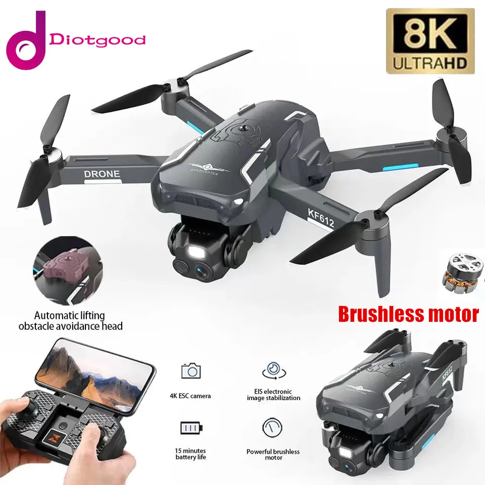 NM60718 KF612 8K Camera Optical Flow Drone FPV Brushless Smart Follow Helicopter Obstacle Avoidance Quadcopter RC Children Toys