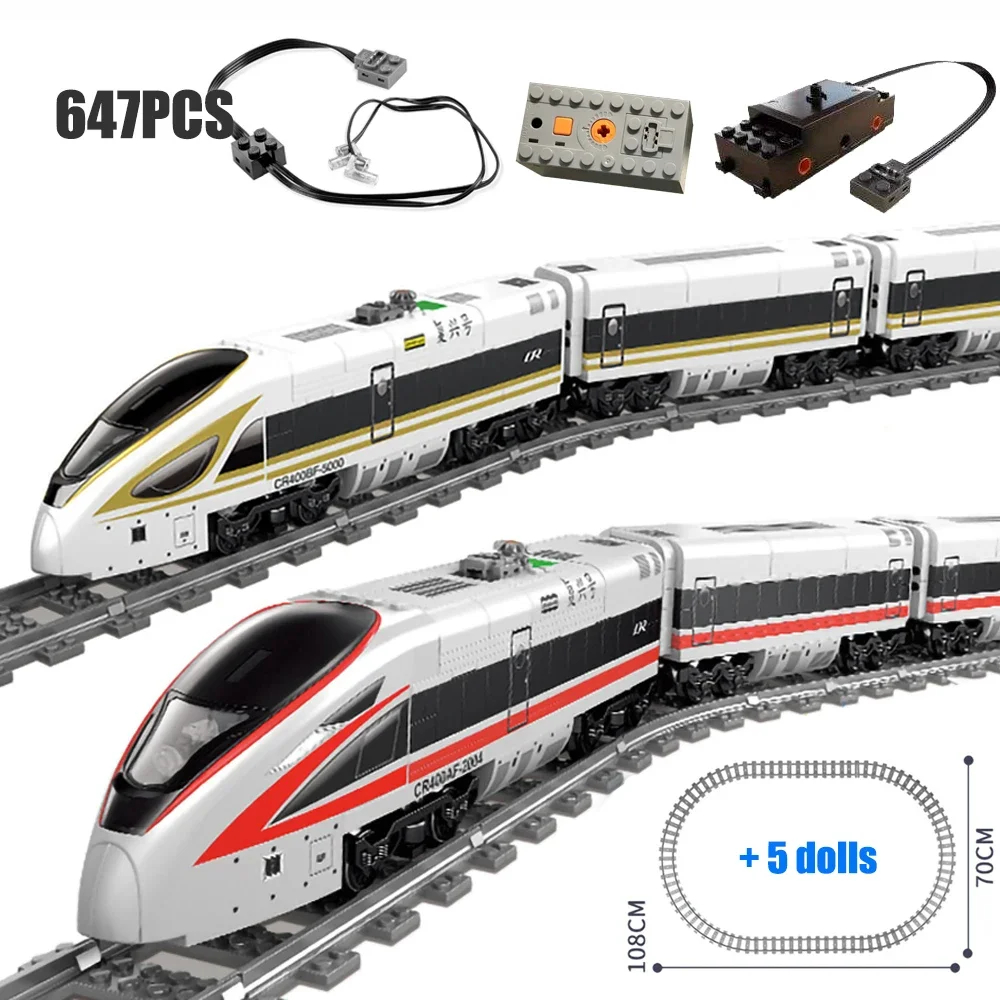 NM60790 City Steam Train Model Railway with Power Function Building Blocks Bricks Assembly Toys Birthday Gifts