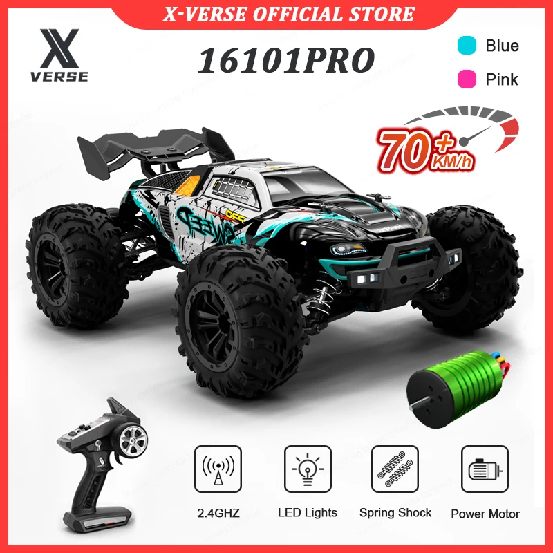 NM60818 RC Car with LED 2.4G Brushless 70km-H High Speed Remote Control Car Off Road 4x4 RC Toys for Boys 16101PRO 16102PRO 4WD