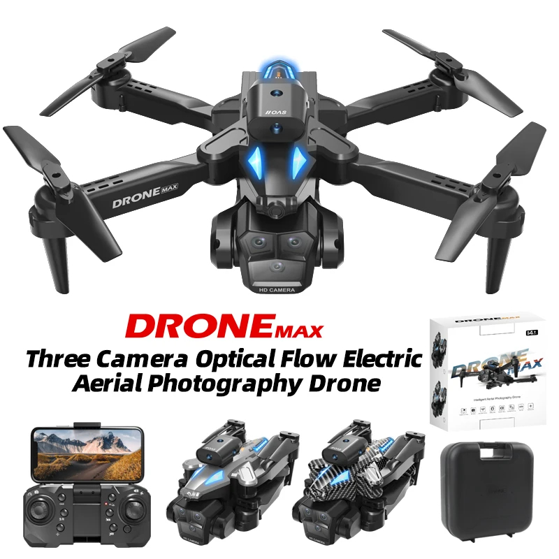 NM59238 Max Drone Three Camera HD 4K Mini Drones Obstacle Avoidance Drone Wi-Fi FPV Quadcopter Remote Control Aircraft Helicopter Toys