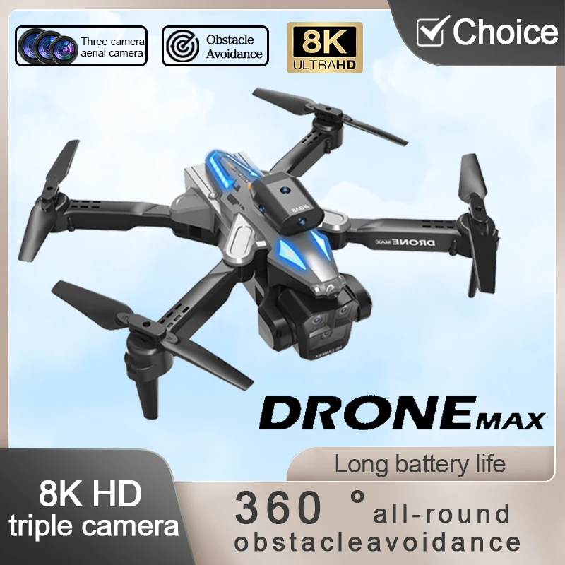 NM59261 Professional Drone 8K HD Three Camera Fly 25Min Quadcopter Obstacle Avoidance Foldable Quadcopter Optical Flow RC Drones Gift