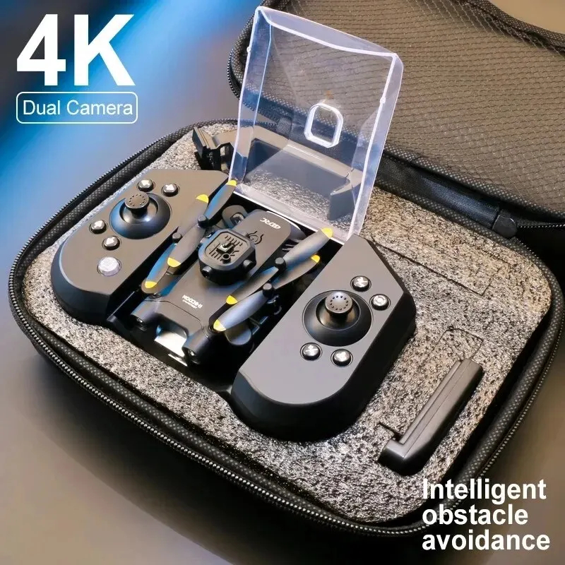 NM59312 V30 Mini Drones with 4K 1080P HD Camera Professional Wi-Fi FPV Drone Optical Flow Positioning Foldable RC Quadcopter Kid Toys - Black & Gray