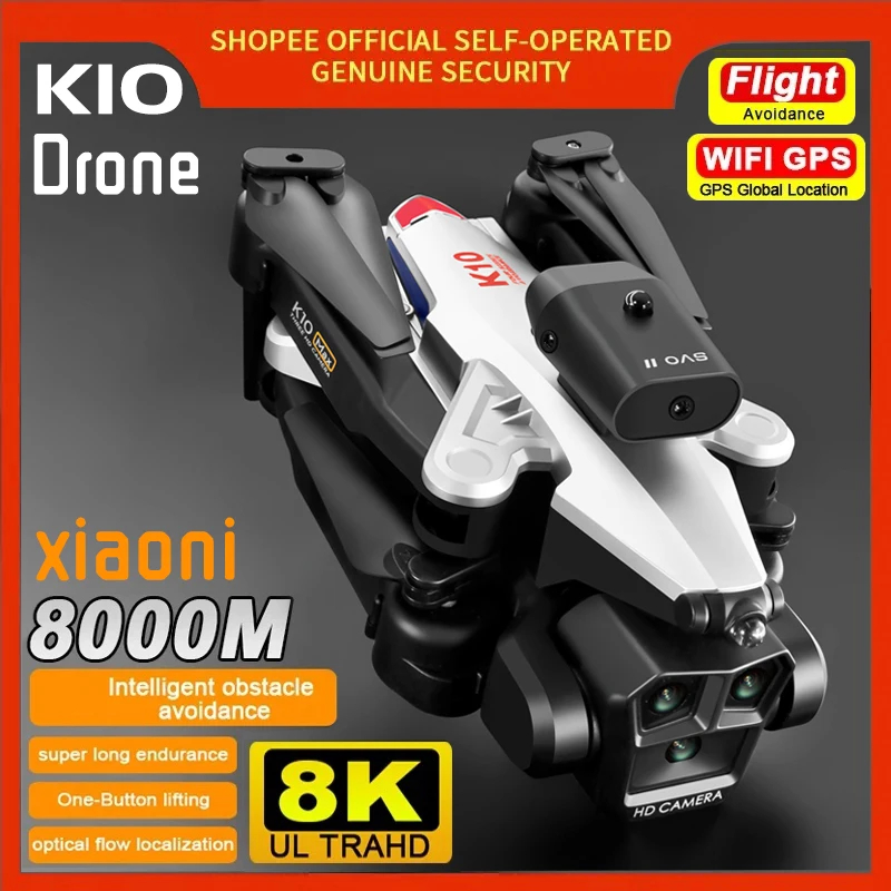NM59439 Max RC 8K HD Triple Camera Wi-Fi FPV Optical Flow Positioning Obstacle Avoidance Foldable Quadcopter Drone