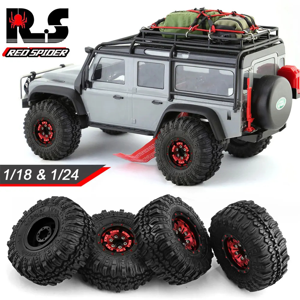 NM59639 Toys Metal Wheel Hub Tires Upgrade Tire Set for 1 by 18 RC Crawler Car, 4 Piece