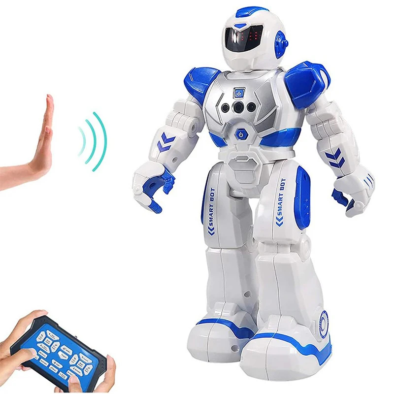 NM58679 RC Robot Smart Action Walk Singing Dance Action Figure Gesture Sensor Toys Gift for Children - Blue, Red & Yellow