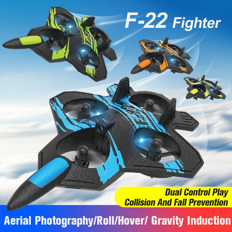 NM58700 Foam RC Plane with Camera 4K 360 Deg Stunt Remote Control Aircraft Fighter Helicopter Airplane Toys for Boys Children