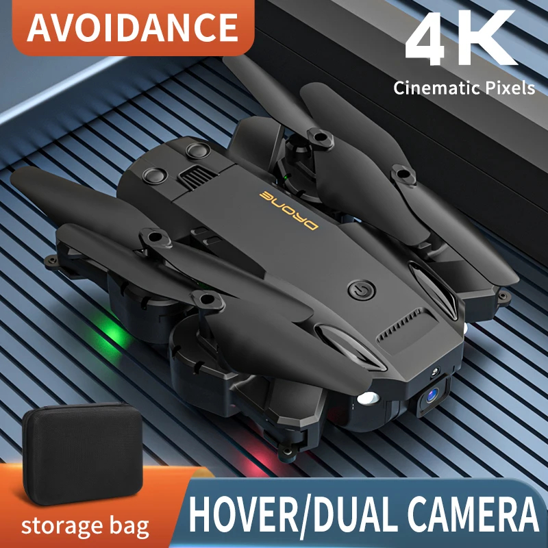 NM58727 5G RC Drone 4K Dual Camera Wi-Fi FPV Obstacle Avoidance Folding Remote Control Quadcopter Radio-Controlled Plane Adult Gift - Black & Gray