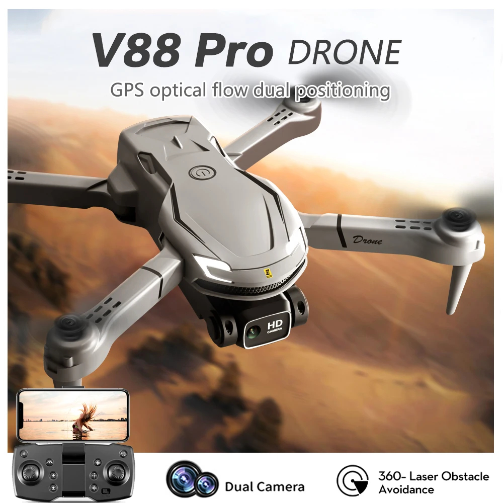 NM58785 Wi-Fi FPV Brushless Motor 360 Deg Laser Obstacle Avoidance Optical Flow Localization 4K HD Dual Camera RC Quadcopter Drone Toys