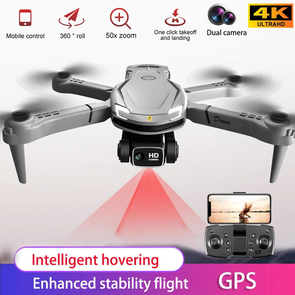 NM58786 V88 Mini Drone 1080P Professional 4K Camera GPS Foldable Quadcopter Wi-Fi RC Helicopter Intelligent Hover LED Light UAV Toy