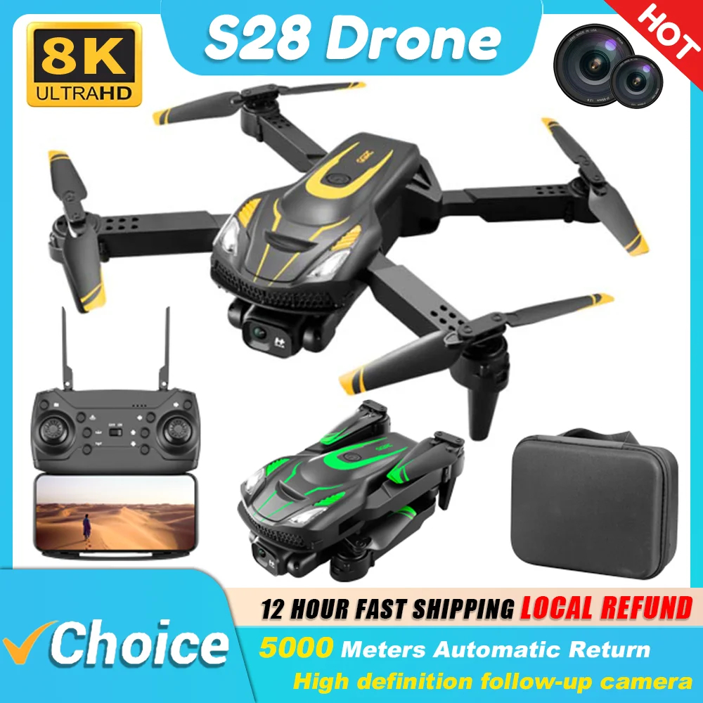 NM58857 S28 Drone Professional HD 4K Camera Wi-Fi FPV Drone Aerial Photography RC Quadcopter Obstacle Avoidance Aircraft Toys Gifts -  UNO1RC