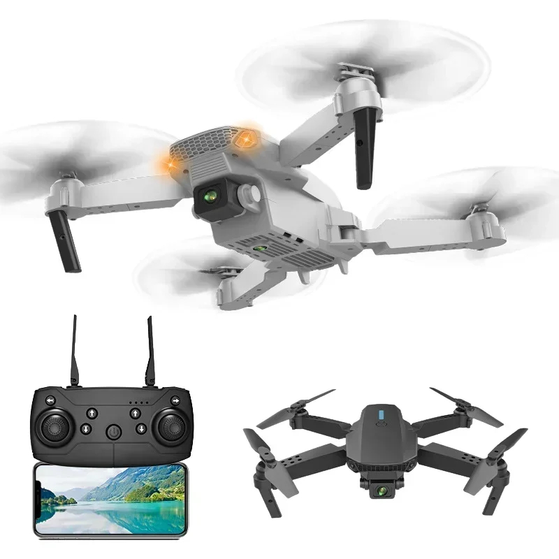 NM58901 Drone E88 4K Wide-Angle High-Definition Camera Wi-Fi FPV Height Maintaining Folding RC Quadcopter Helicopter Toy