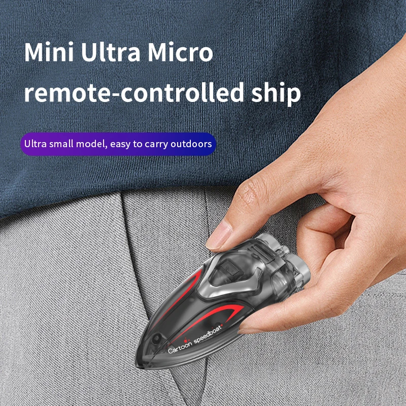 NM58921 RC Boat Children Toys Remote Control Ship for Pool Radio-Controlled Speedboat Kids Gift Waterproof Water Electric Toys - Black & White